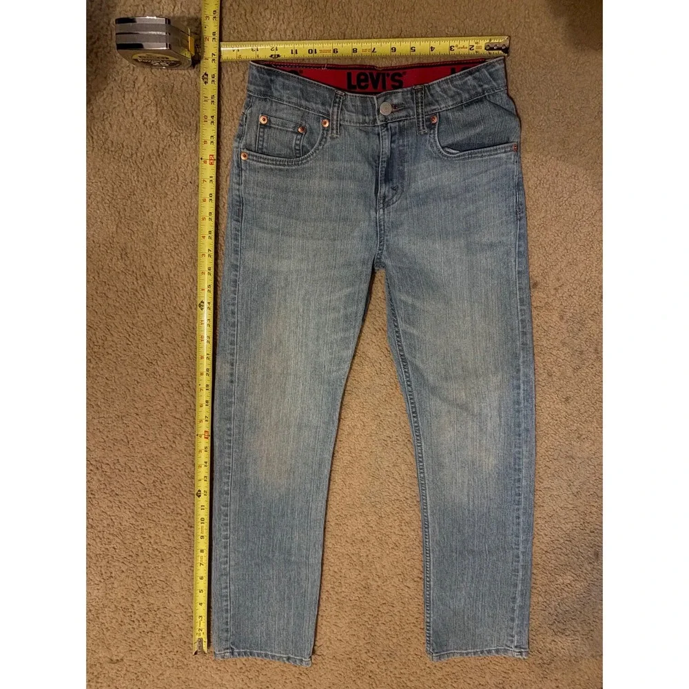 Levis 514 Straight Fit Jeans Kids Size 14 Regular Light Wash Denim 27x29 T50-51